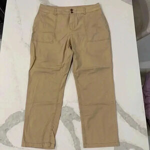 Falls Creek Tan/Beige Straight Leg Utility Work Pants Women's 16 Casual Outdoors